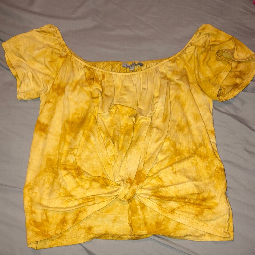 Tie Dye Yellow Crop Top